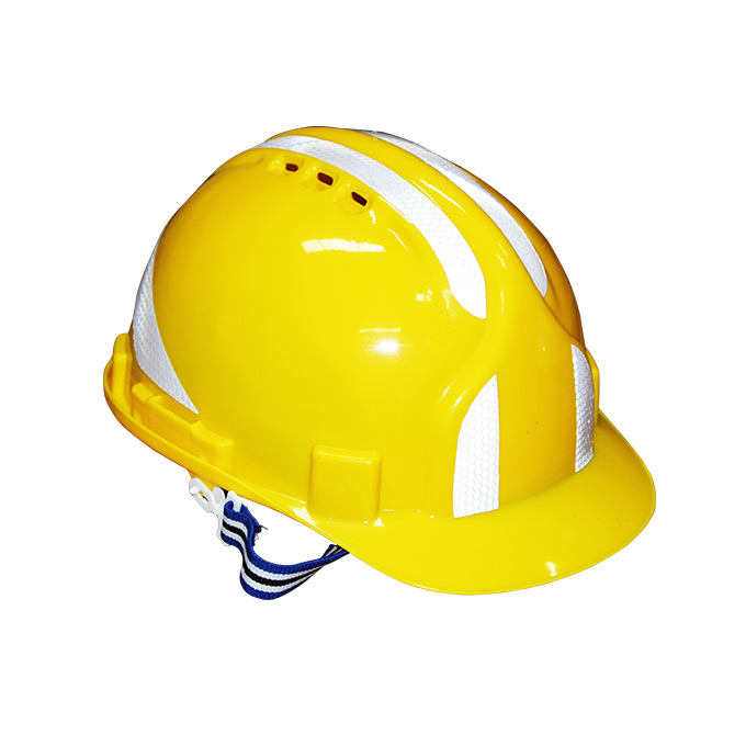 Casque de protection à bande réflective - Jaune