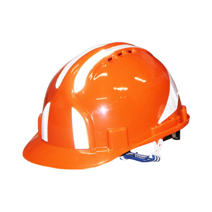 Casque de protection à bande réflective - Orange