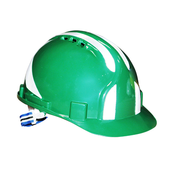 Casque de protection à bande réflective - Vert